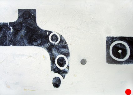 The Drip - sgr3012 olander black and white oil painting sam roloff