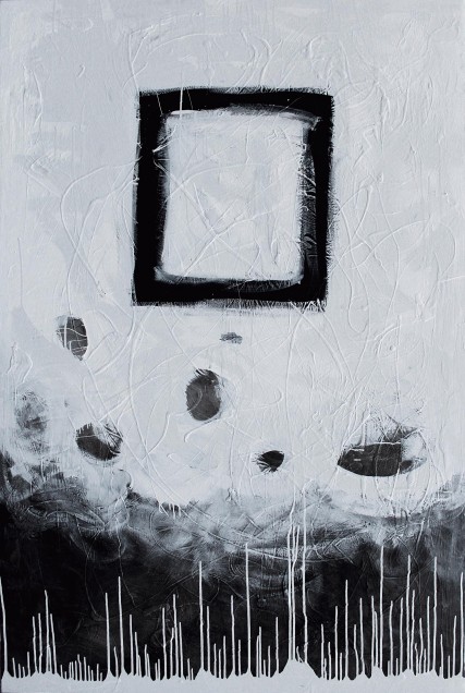 BSA III - sgr3171 Black and white painting oil Sam Roloff Portland Oregon Artist