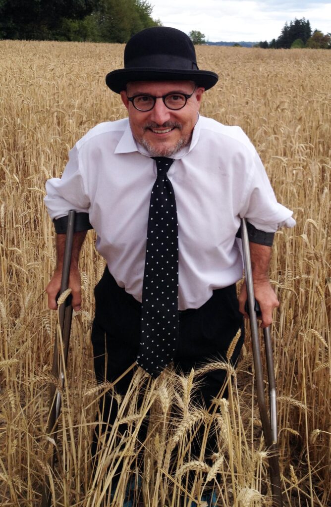 sam roloff in wheat field artist