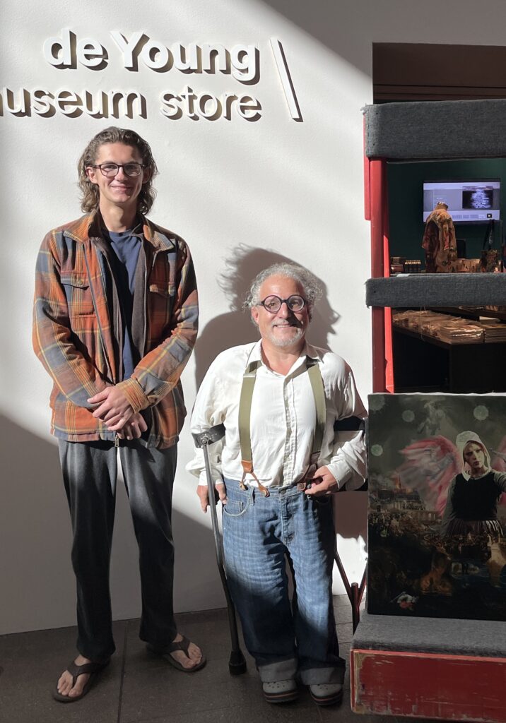 Sam Roloff with his son Henry DeYoung Museum Open 2023